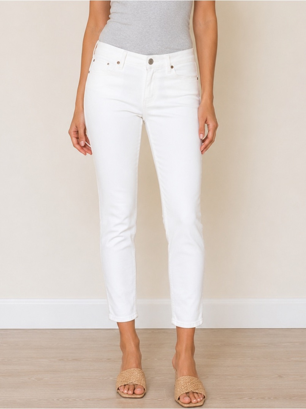 Denim & Supply Ralph Lauren White Cropped Ankle Skinny Jeans NWT Size 26